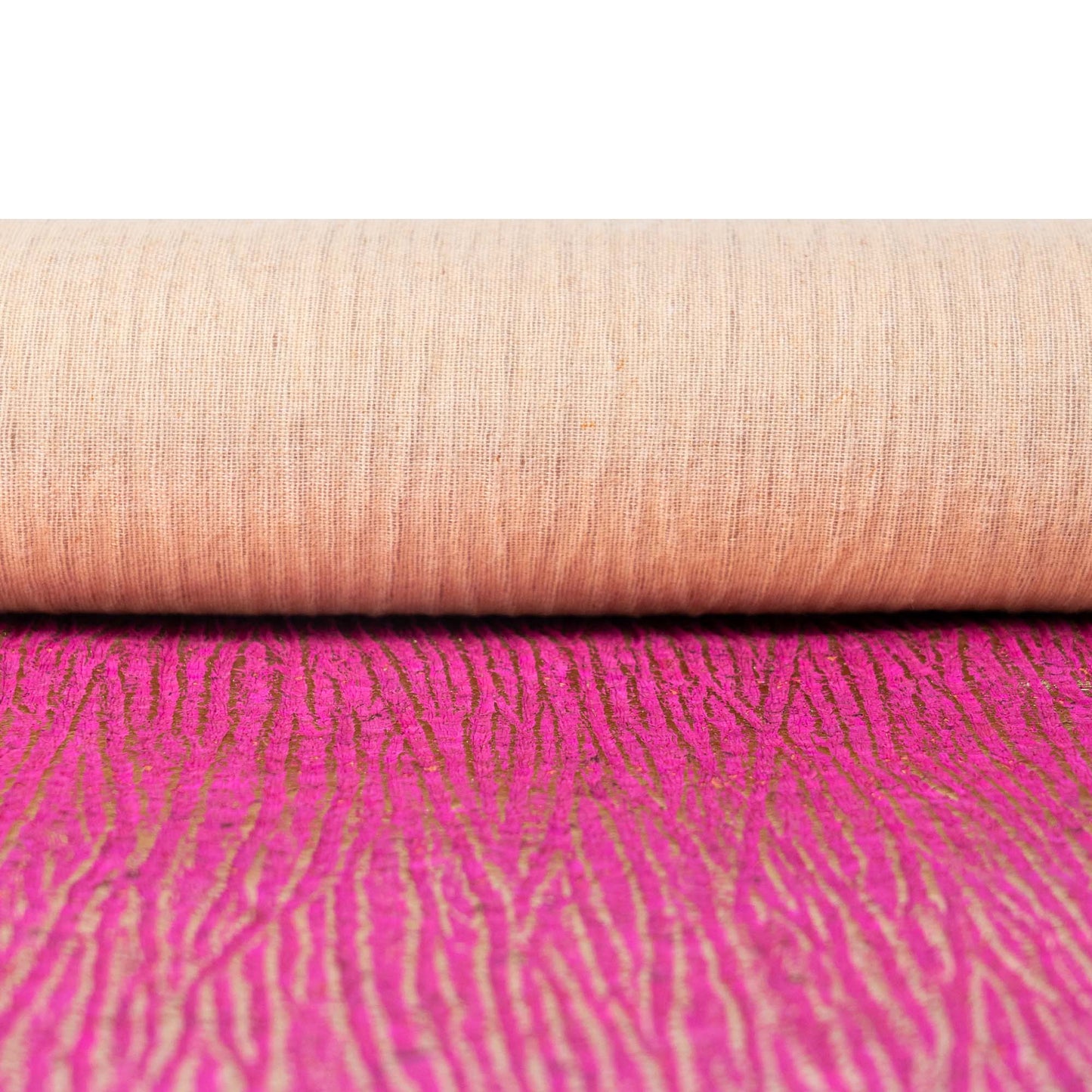 Embossed Fuchsia Pink Cork Fabric – Metallic Textured COF-698