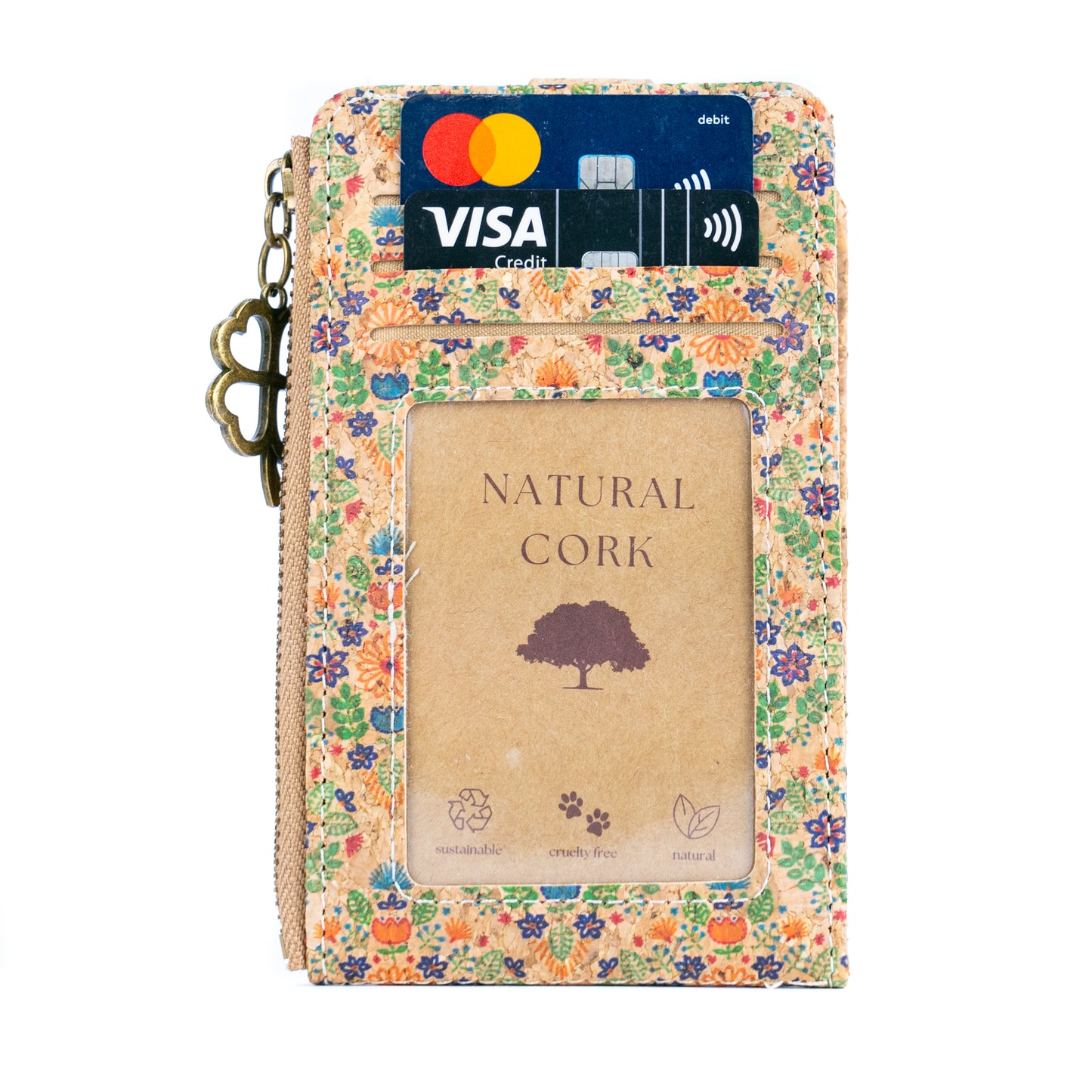 Floral Cork Wallet with Card Holder & Coin Pocket – BAGD-479-MIX-8(8units)