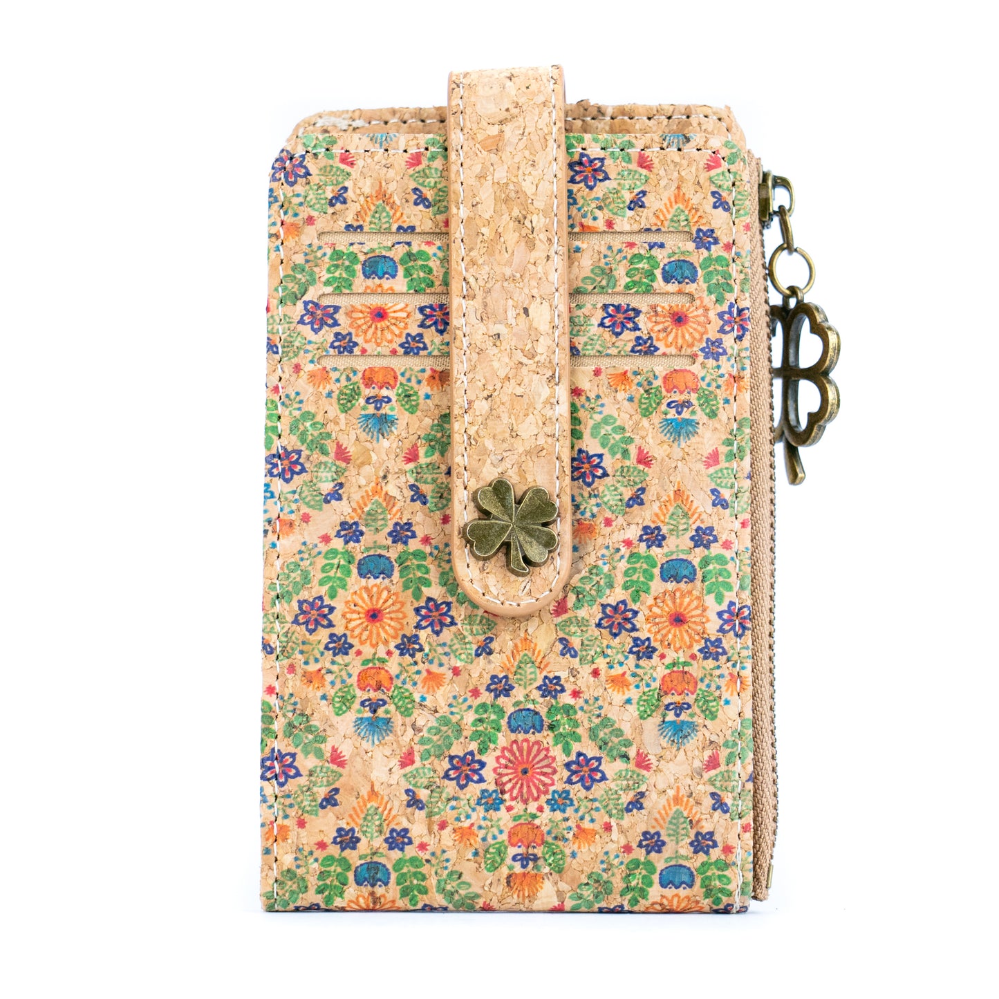 Floral Cork Wallet with Card Holder & Coin Pocket – BAGD-479-MIX-8(8units)