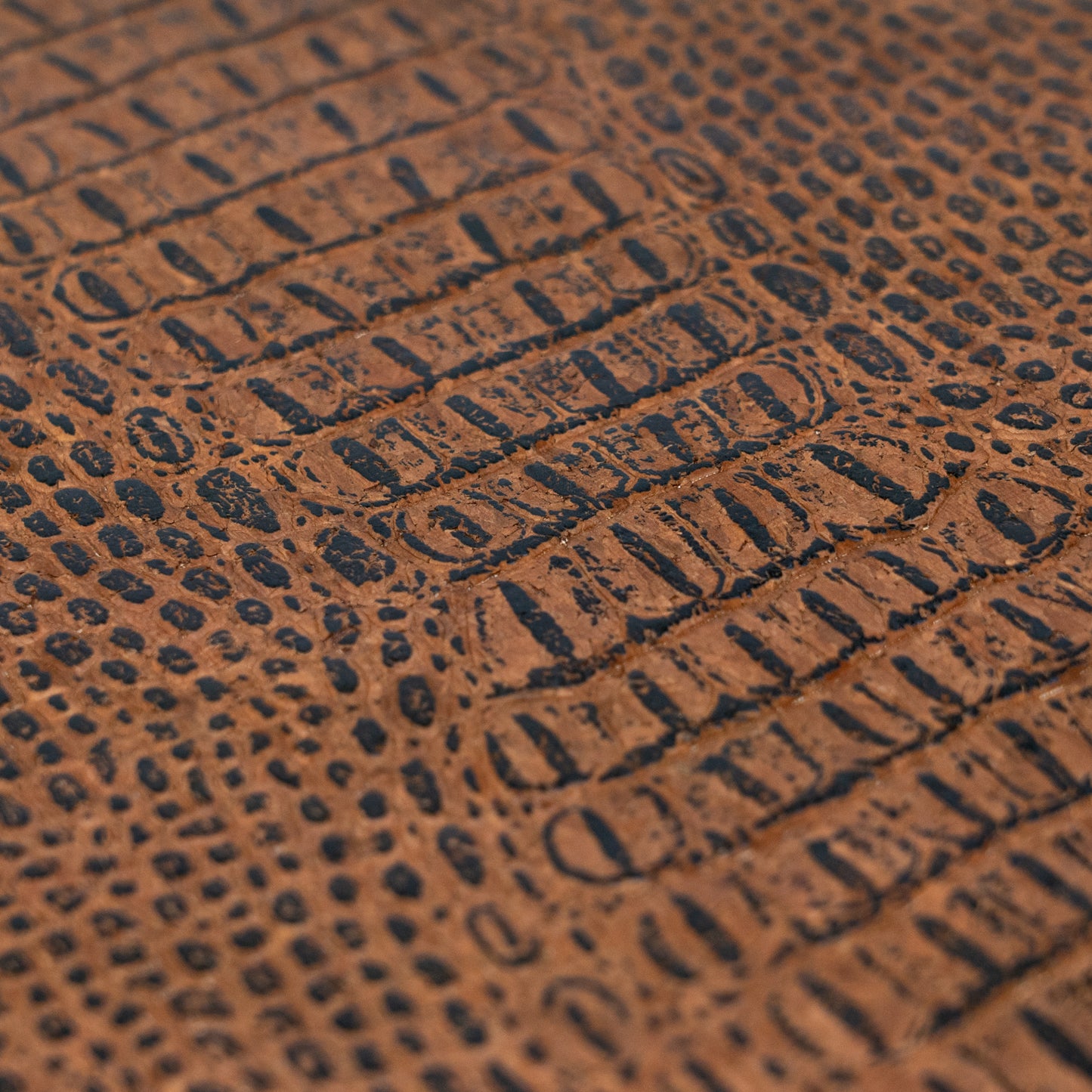 Crocodile Pattern Cork Fabric | Brown Embossed Cork Leather COF-701
