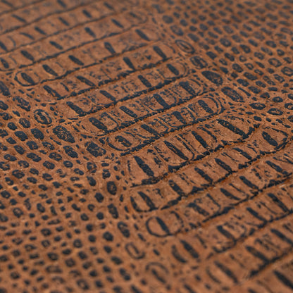 Crocodile Pattern Cork Fabric | Brown Embossed Cork Leather COF-701