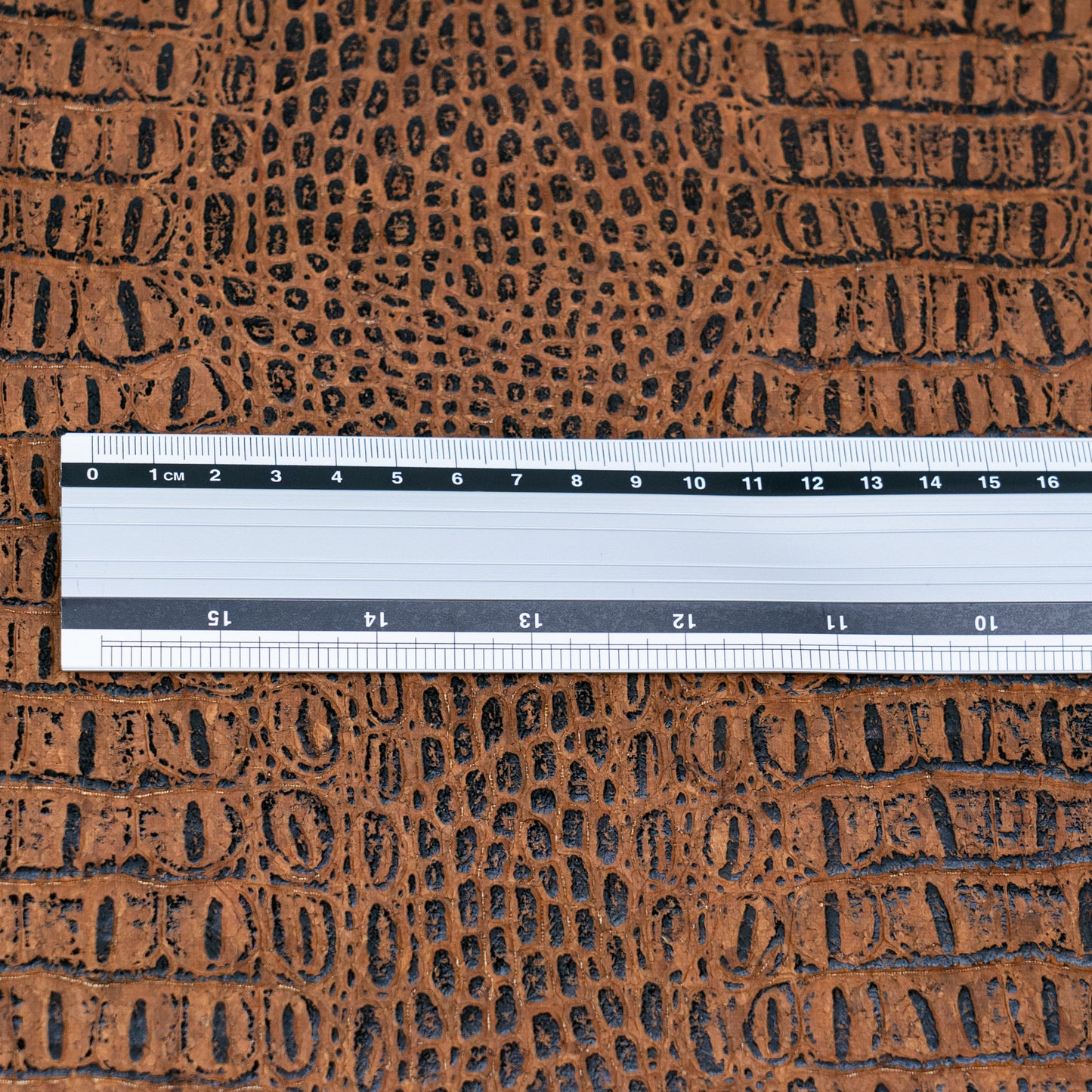 Crocodile Pattern Cork Fabric | Brown Embossed Cork Leather COF-701
