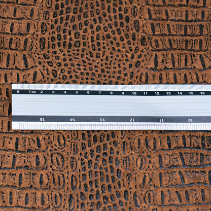 Crocodile Pattern Cork Fabric | Brown Embossed Cork Leather COF-701