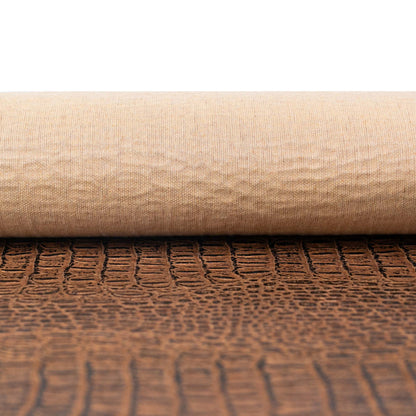 Crocodile Pattern Cork Fabric | Brown Embossed Cork Leather COF-701