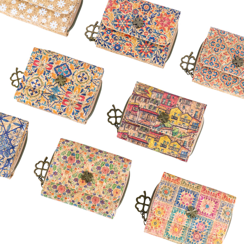 Compact Cork Wallet with Coin Pocket and Card Slots BAGD-285-MIX-8（8units）