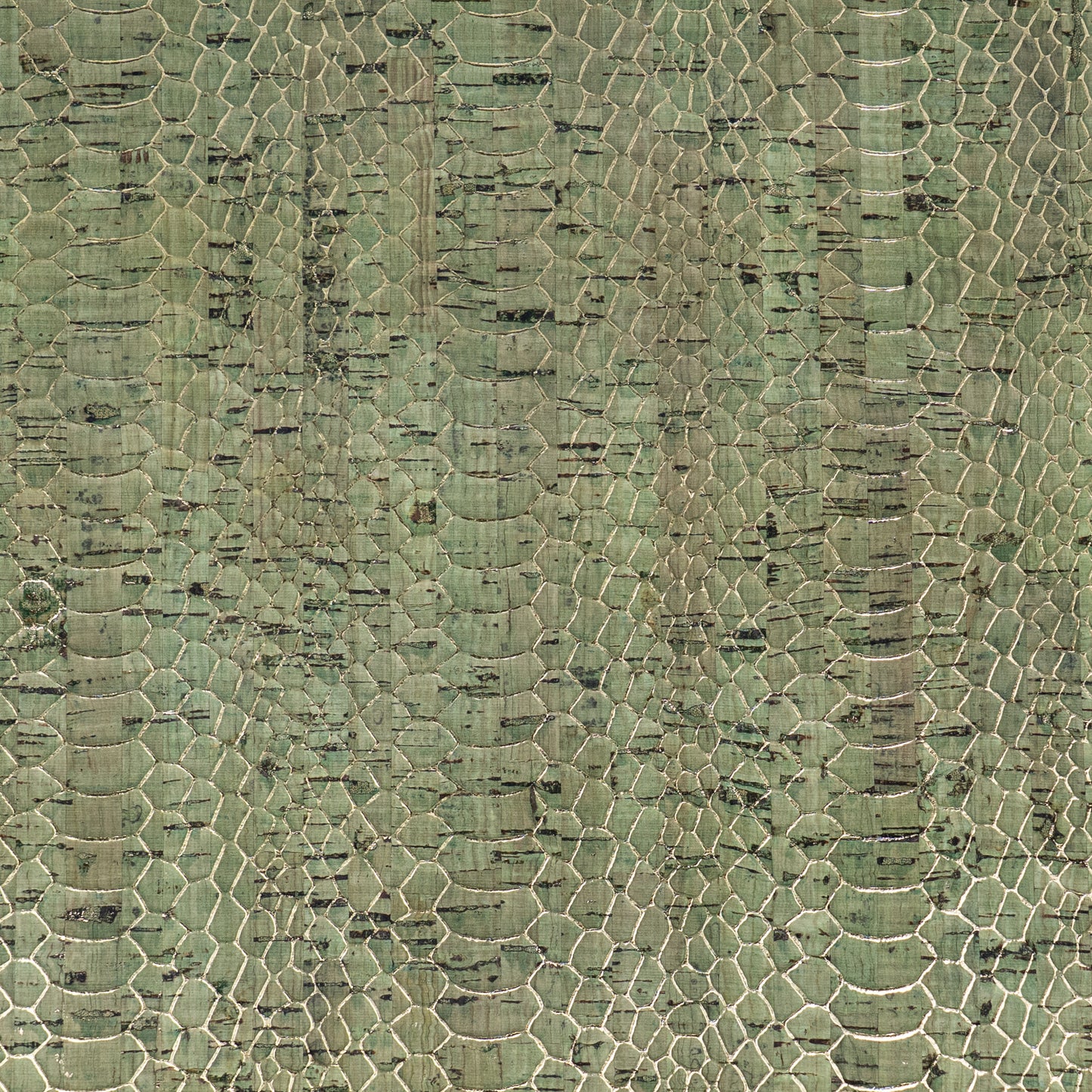 Snake Pattern Cork Fabric | Embossed Sage Green COF-700