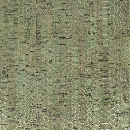 Snake Pattern Cork Fabric | Embossed Sage Green COF-700