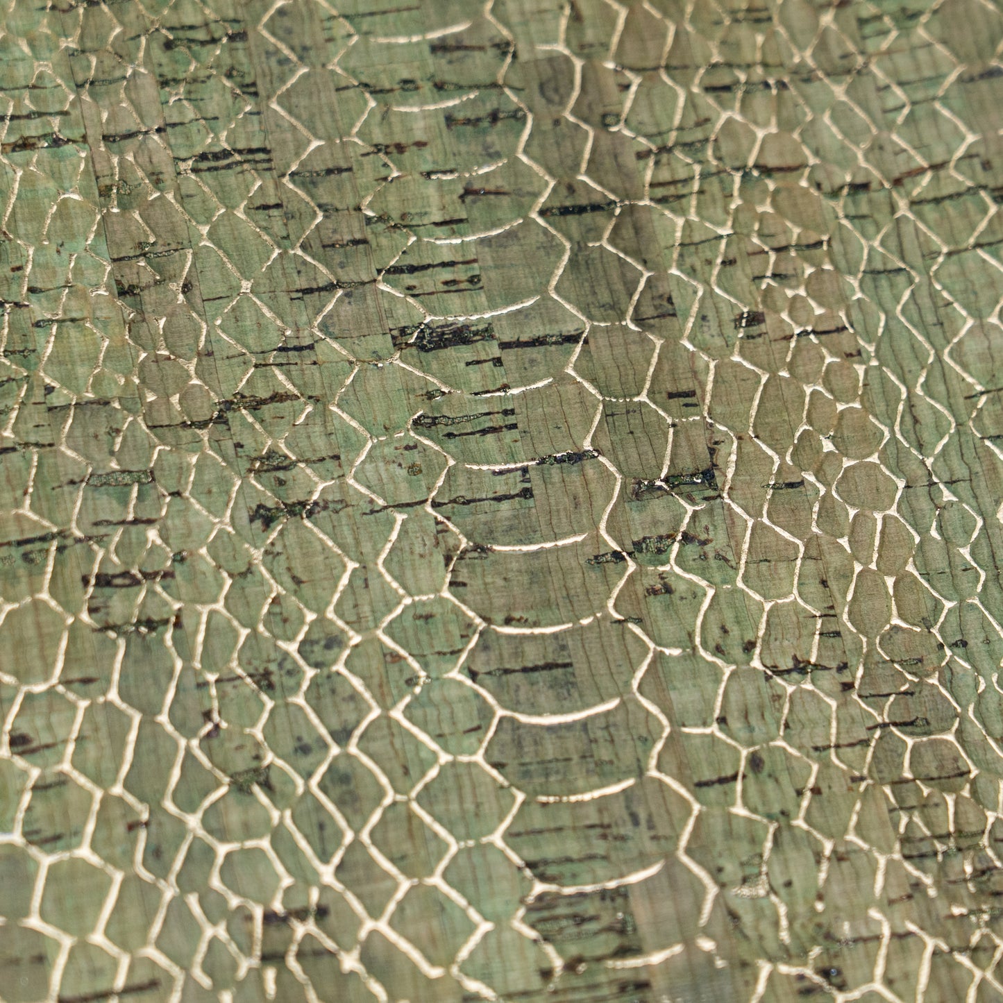 Snake Pattern Cork Fabric | Embossed Sage Green COF-700