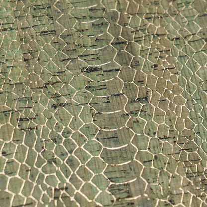 Snake Pattern Cork Fabric | Embossed Sage Green COF-700