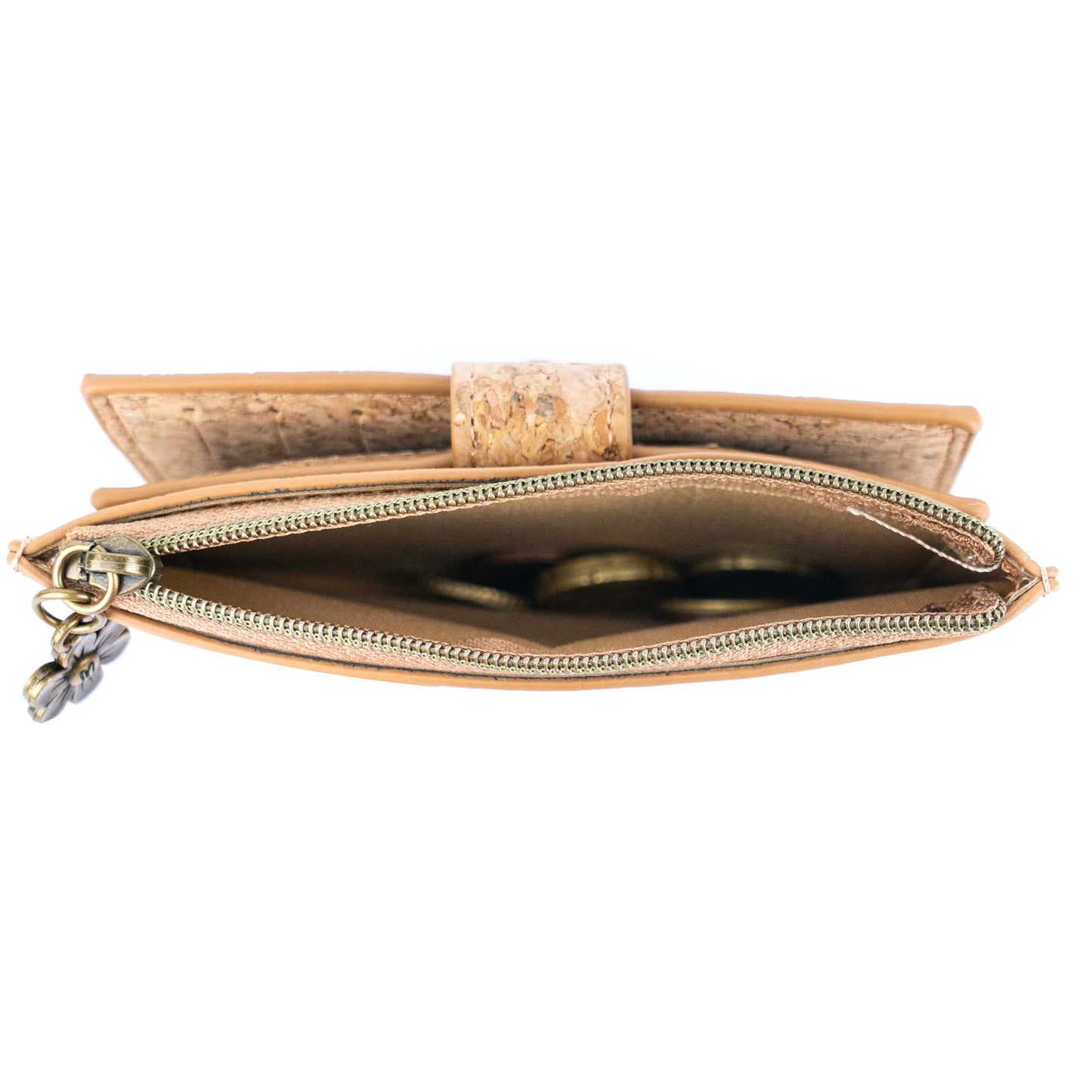 Colorful Floral Cork Wallet with Snap Closure and Coin Pocket BAGD-343A-MIX-8（8units）