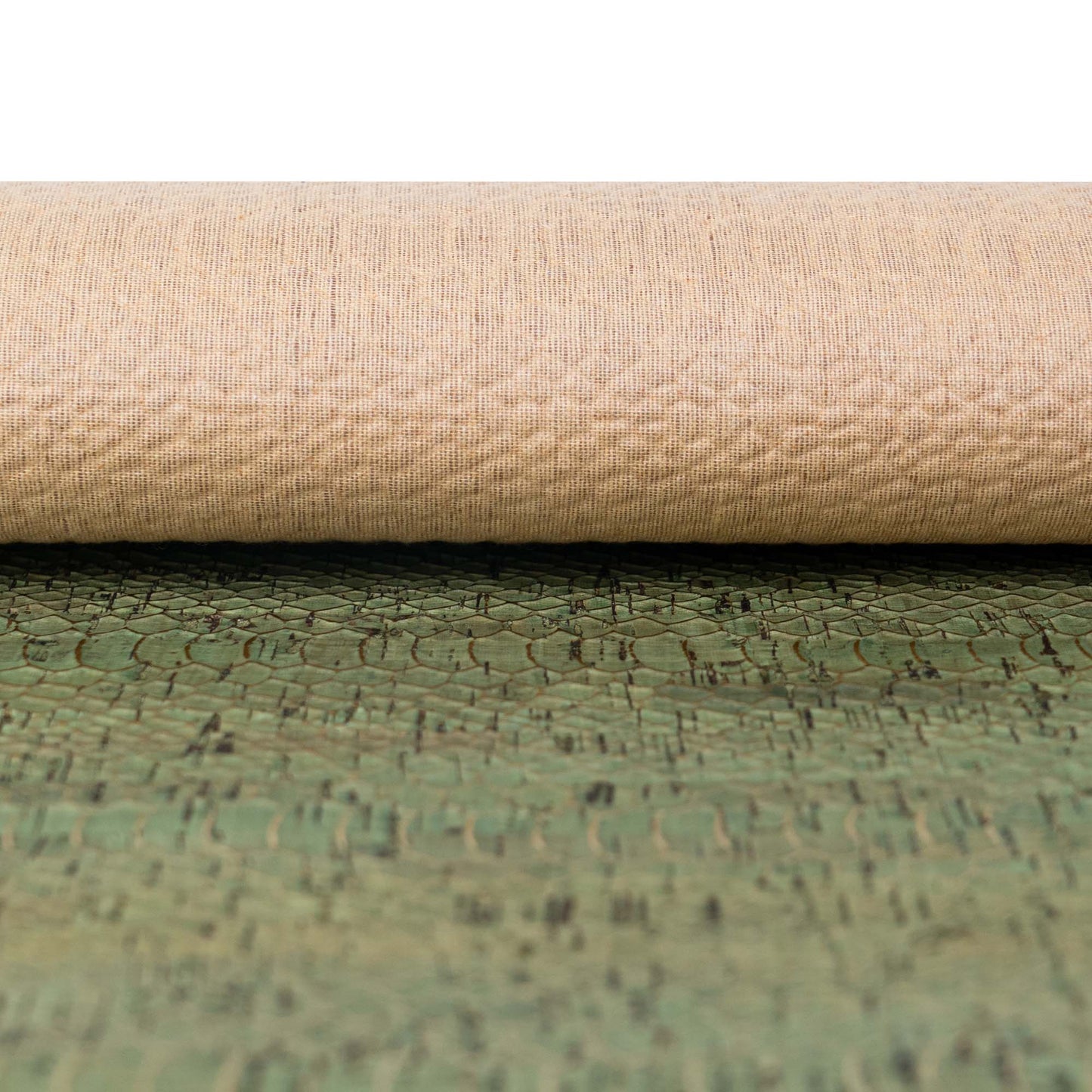 Snake Pattern Cork Fabric | Embossed Sage Green COF-700