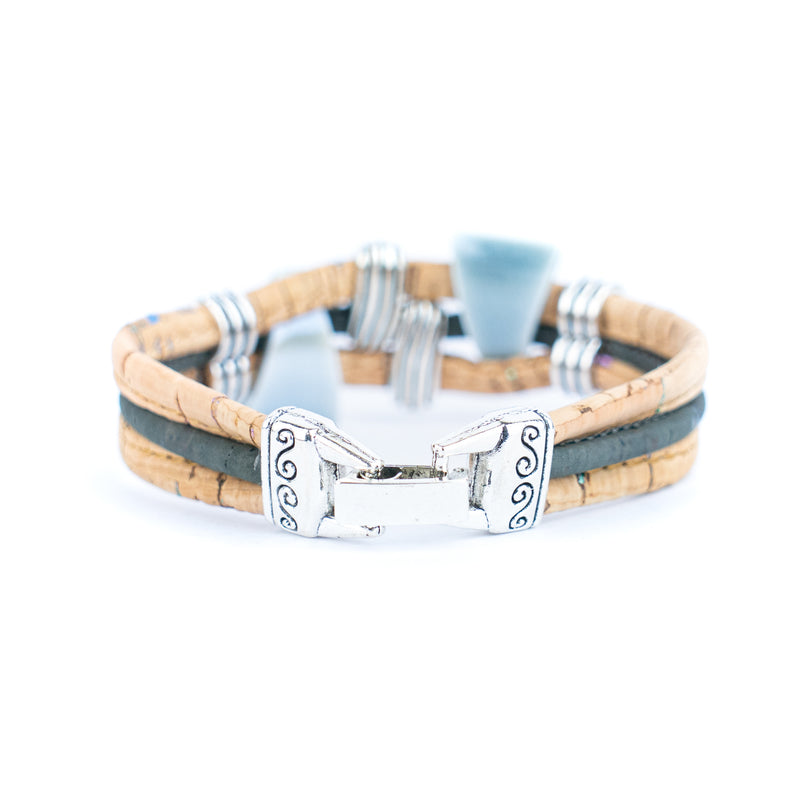 Geometric Ceramic Cork Bracelet | Handmade in Portugal   BR-476-MIX-5