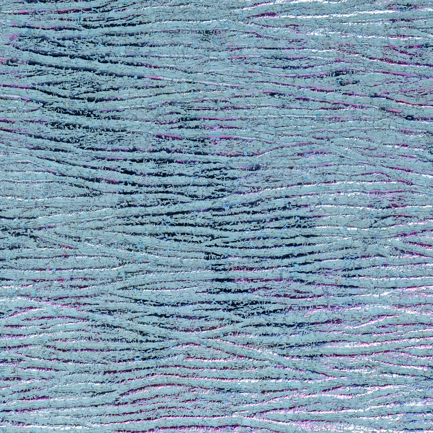 Embossed Iridescent Cork Fabric – Aqua Blue & Purple Metallic Texture COF-697