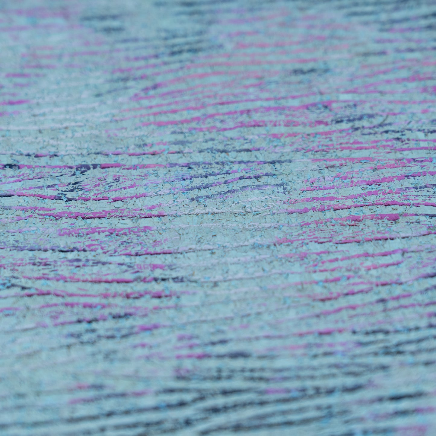 Embossed Iridescent Cork Fabric – Aqua Blue & Purple Metallic Texture COF-697