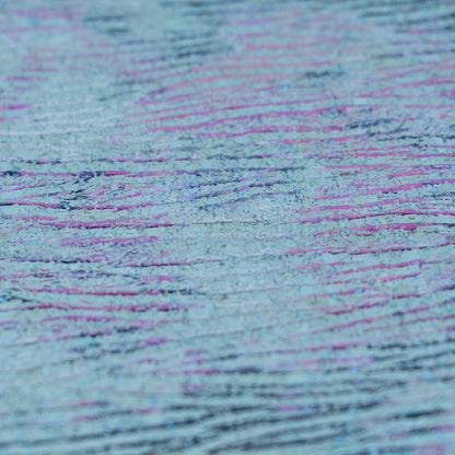 Embossed Iridescent Cork Fabric – Aqua Blue & Purple Metallic Texture COF-697