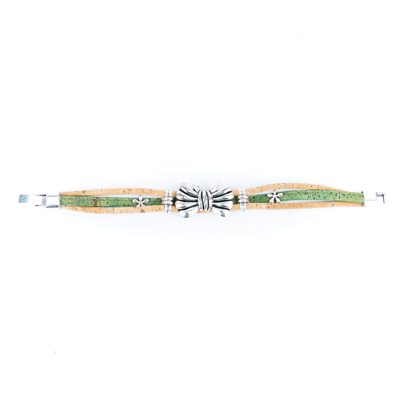 Natural cork bow bracelet | Portuguese handmade jewelry cork cord handmade bracelet  DBR-038-MIX-5