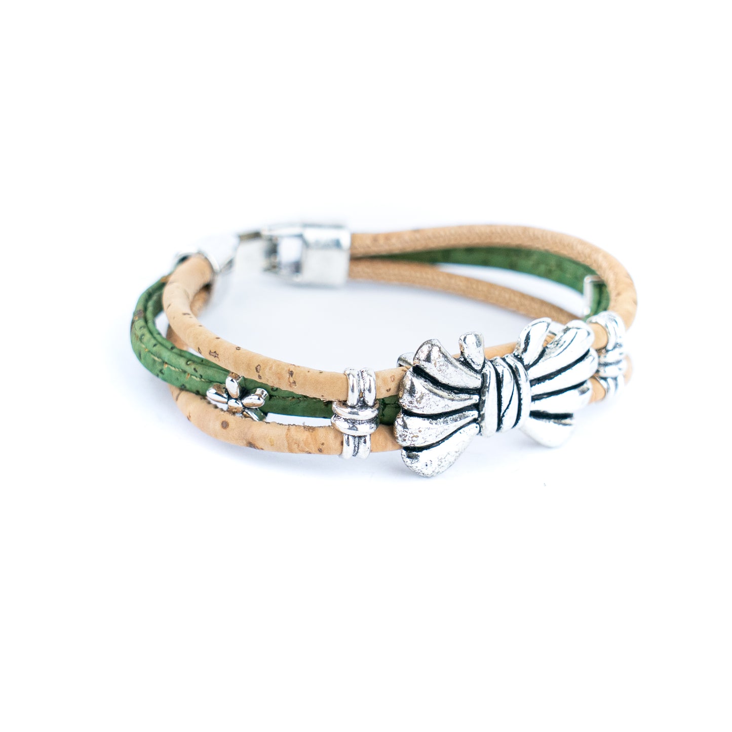 Natural cork bow bracelet | Portuguese handmade jewelry cork cord handmade bracelet  DBR-038-MIX-5