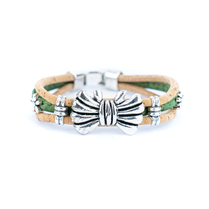 Natural cork bow bracelet | Portuguese handmade jewelry cork cord handmade bracelet  DBR-038-MIX-5