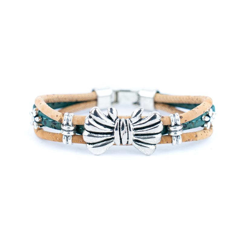 Natural cork bow bracelet | Portuguese handmade jewelry cork cord handmade bracelet  DBR-038-MIX-5