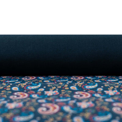 Dark Blue Paisley Cork Fabric COF-620