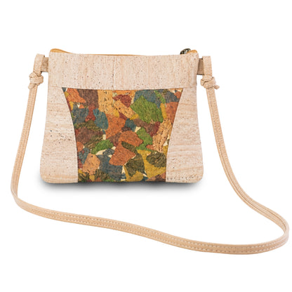 Premium Natural Cork Crossbody Bag with Colourful Front Panel BAGP-388