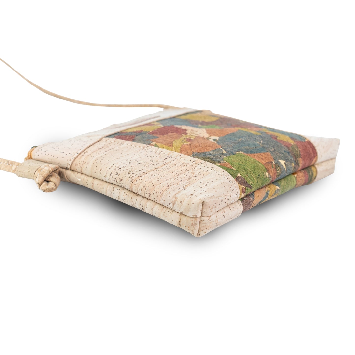 Premium Natural Cork Crossbody Bag with Colourful Front Panel BAGP-388
