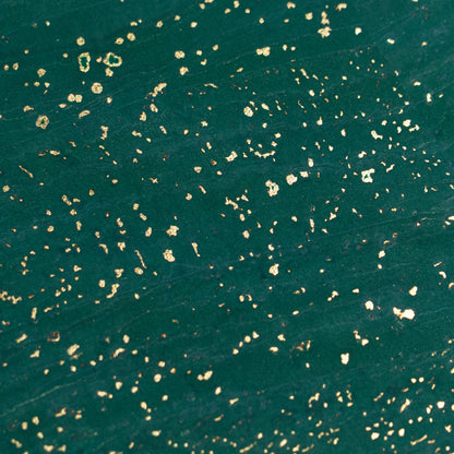 Forest Green Natural Cork Fabric with Gold Accents – 2026NEW GENERATION BACKING COF-808