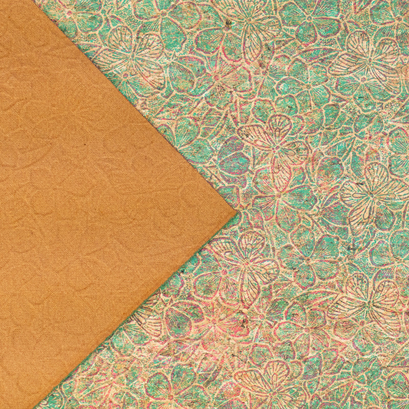 Embossed Butterfly & Floral Cork Fabric COF-639