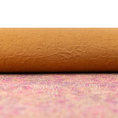 Embossed Cork Fabric – Pink & Purple Floral Butterfly Pattern COF-638
