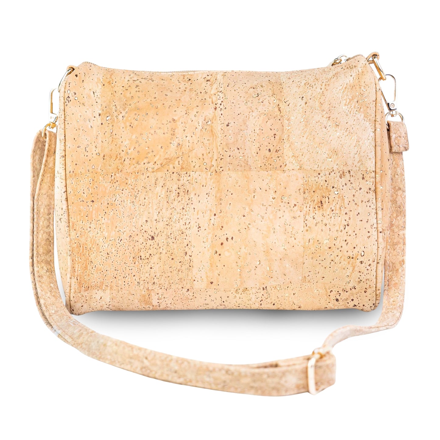 Natural Cork Crossbody Bag for Women with Gold Flecks – Vegan Shoulder Purse BAG-2404