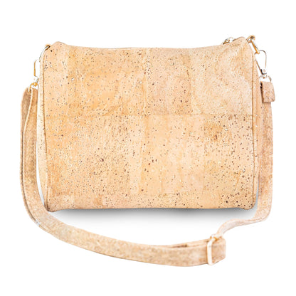 Natural Cork Crossbody Bag for Women with Gold Flecks – Vegan Shoulder Purse BAG-2404