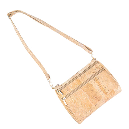 Natural Cork Crossbody Bag for Women with Gold Flecks – Vegan Shoulder Purse BAG-2404