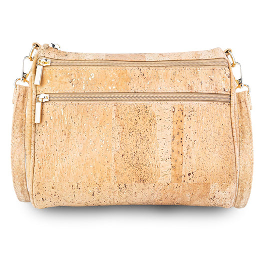 Natural Cork Crossbody Bag for Women with Gold Flecks – Vegan Shoulder Purse BAG-2404