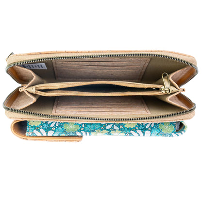Natural Cork Phone Crossbody Wallet for Women – Floral Print Vegan Crossbody Purse BAGD-2403