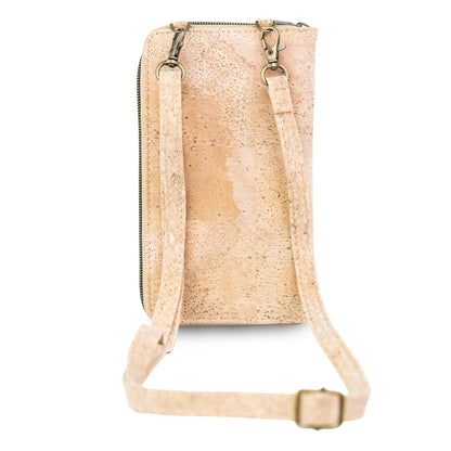 Natural Cork Phone Crossbody Wallet for Women – Floral Print Vegan Crossbody Purse BAGD-2403
