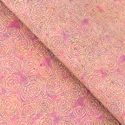 mbossed Cork Fabric – Pink Rose Floral Pattern COF-635
