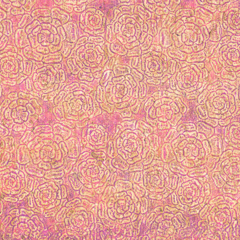 mbossed Cork Fabric – Pink Rose Floral Pattern COF-635