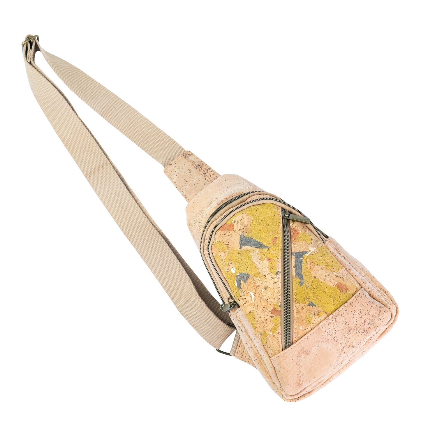 Natural Cork Sling Backpack for Women – Vegan Crossbody Chest Bag BAG-2400