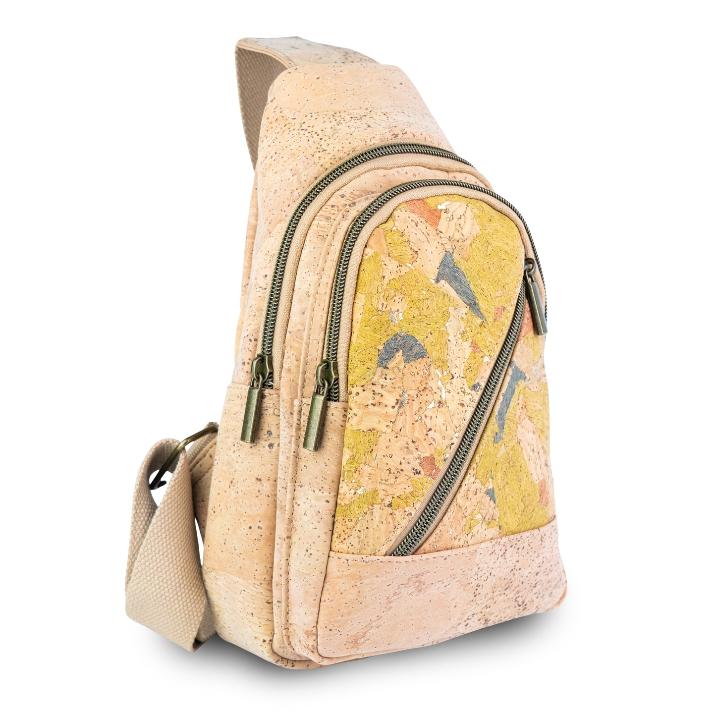 Natural Cork Sling Backpack for Women – Vegan Crossbody Chest Bag BAG-2400