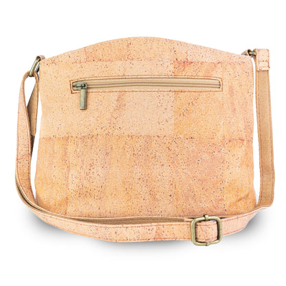 Natural Cork Multi-Pocket Crossbody Bag for Women – Vegan Shoulder Handbag BAG-2405