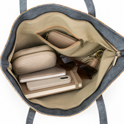 Cork & Washable Paper Tote Bag for Women — Cork Shoulder Bag