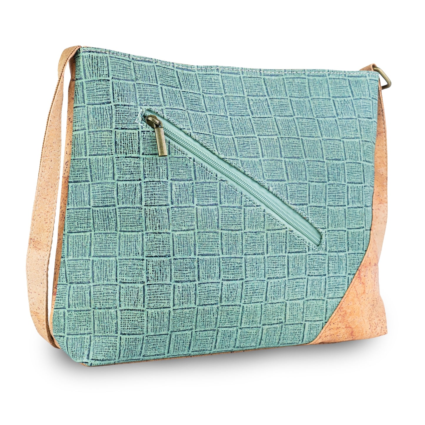 Natural Cork Textured Crossbody Bag for Women – Vegan Shoulder Handbag BAG-2406
