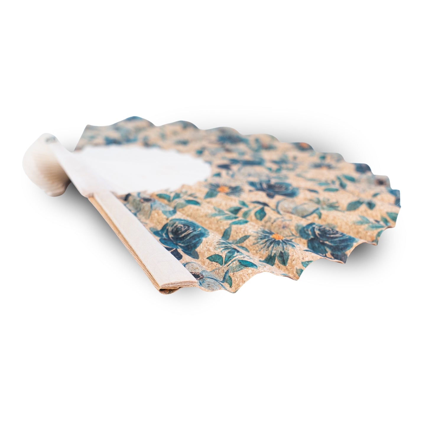Cork Antique Wooden Folding Hand Fan  L-1197-12(12 Units)