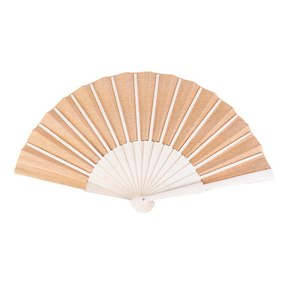Cork Antique Wooden Folding Hand Fan  L-1197-12(12 Units)
