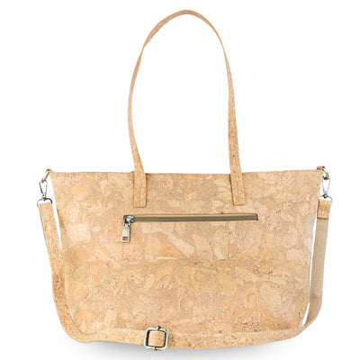 Large Cork Tote Crossbody Bag for Women – Dual Strap Vegan Handbag with Coin Pouch BAGD-317