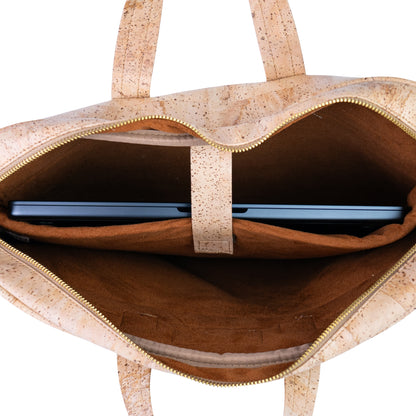 Cork Laptop Bag with Shoulder Strap - Vegan Leather Briefcase BAGP-262A