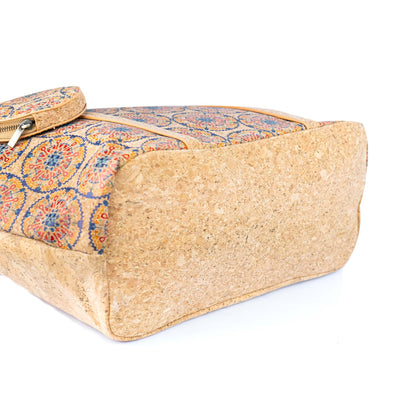 Large Cork Tote Crossbody Bag for Women – Dual Strap Vegan Handbag with Coin Pouch BAGD-317