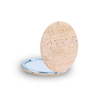 Round Cork Compact Mirror – Double-Sided (12-Pack) L-1208-12