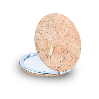 Round Cork Compact Mirror – Double-Sided (12-Pack) L-1208-12