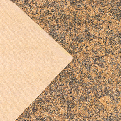 Brown Marble Natural Cork Fabric with PU Backing – COF-806